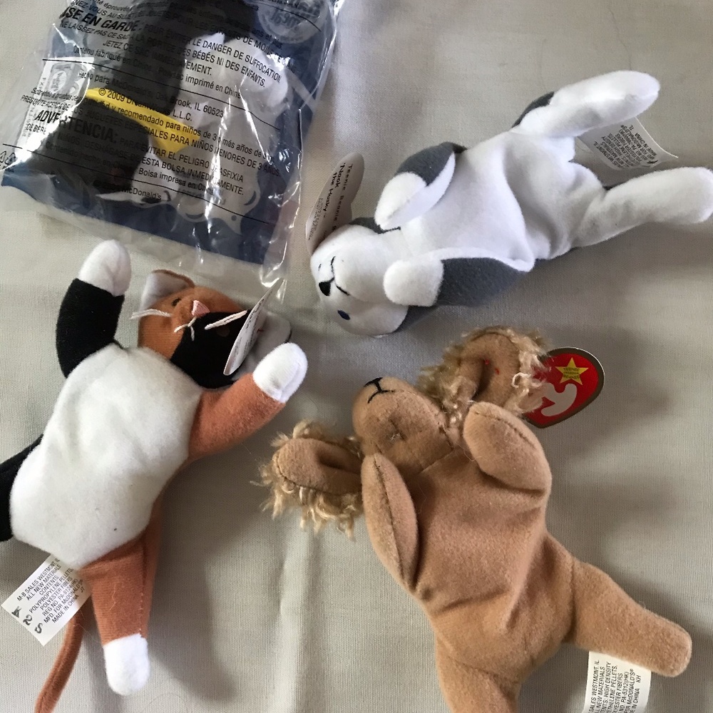 McDonald's Ty Teenie Beanie Babies Dogs and Cat